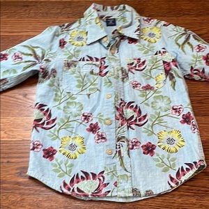 Baby gap flower button up shirt